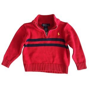 Polo Ralph Lauren Quarter-Zip Sweater in Red, Size 2/2T EXCELLENT!